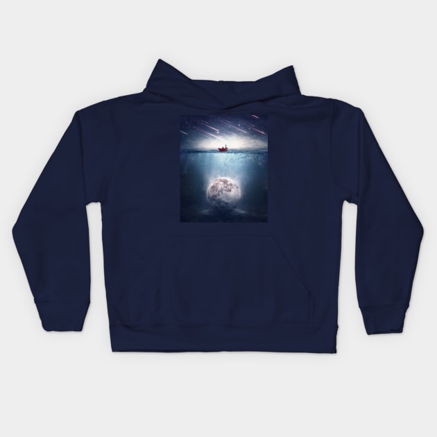 Searching For The Moon Kids Hoodie by psychoshadow